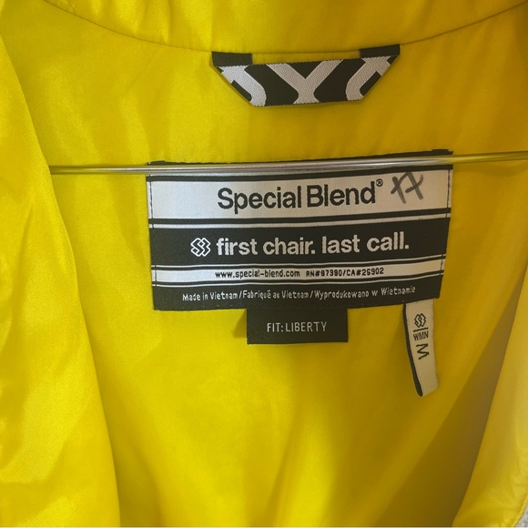 Special Blend Women's Liberty Snowboard Jacket Size Medium Cream Yellow Teal - Picture 4 of 16